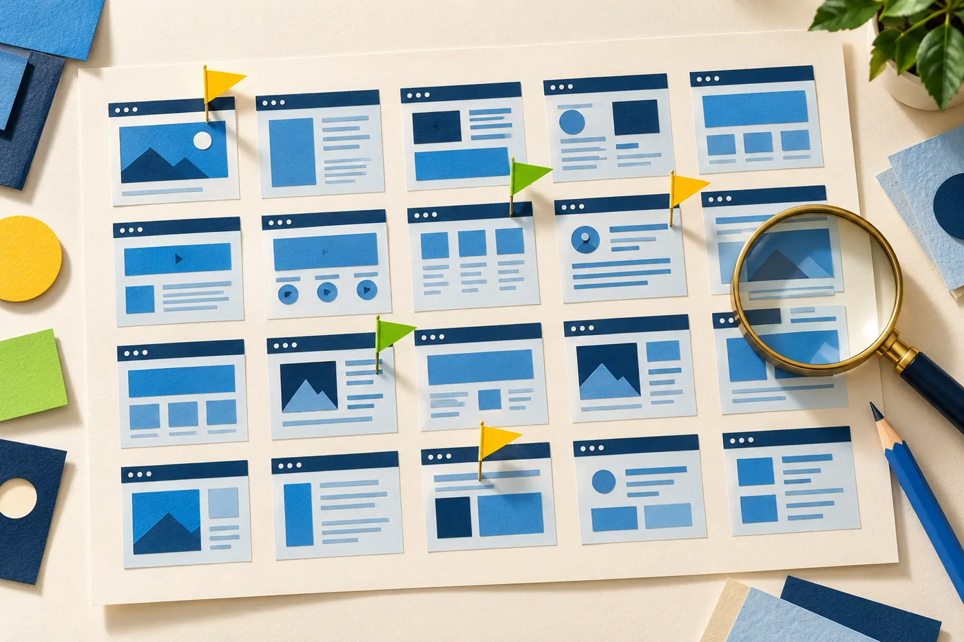 Website page inventory with priorities identified during an SEO audit