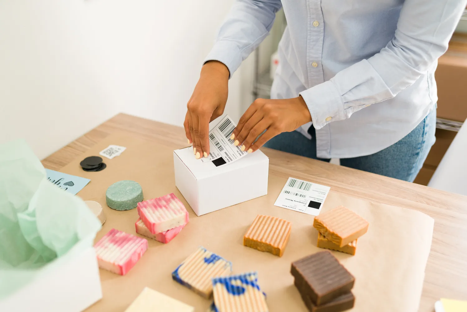 Online retail business preparing customer orders